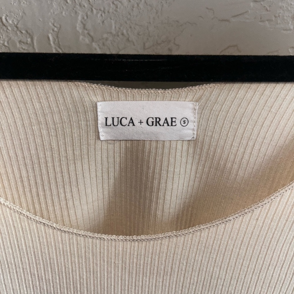 Cream Ribbed Crop Top - Picture 3 of 5